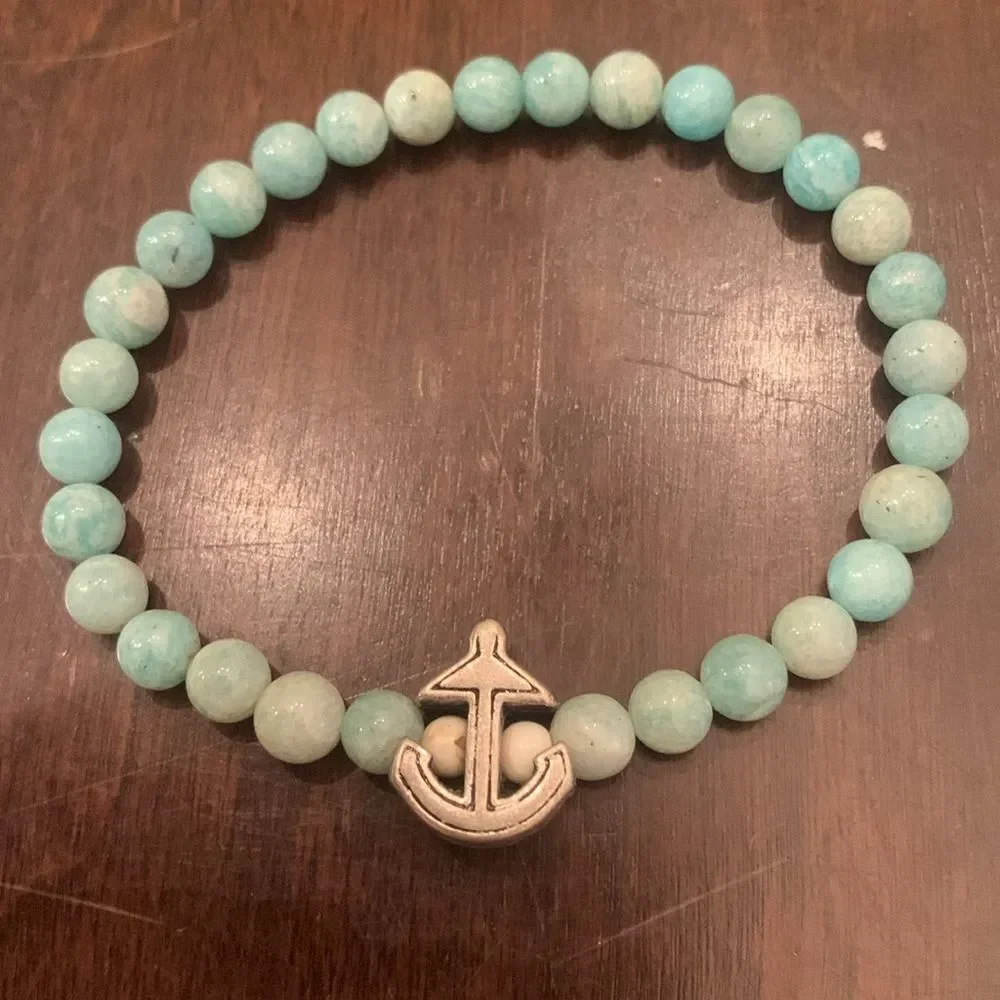 Sky Blue anchor bracelet
